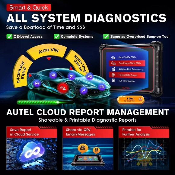 Autel MaxiCOM MK900BT PRO Full System Bidirectional OBD2 Scanner Tool AUTOVIN - Picture 9 of 10